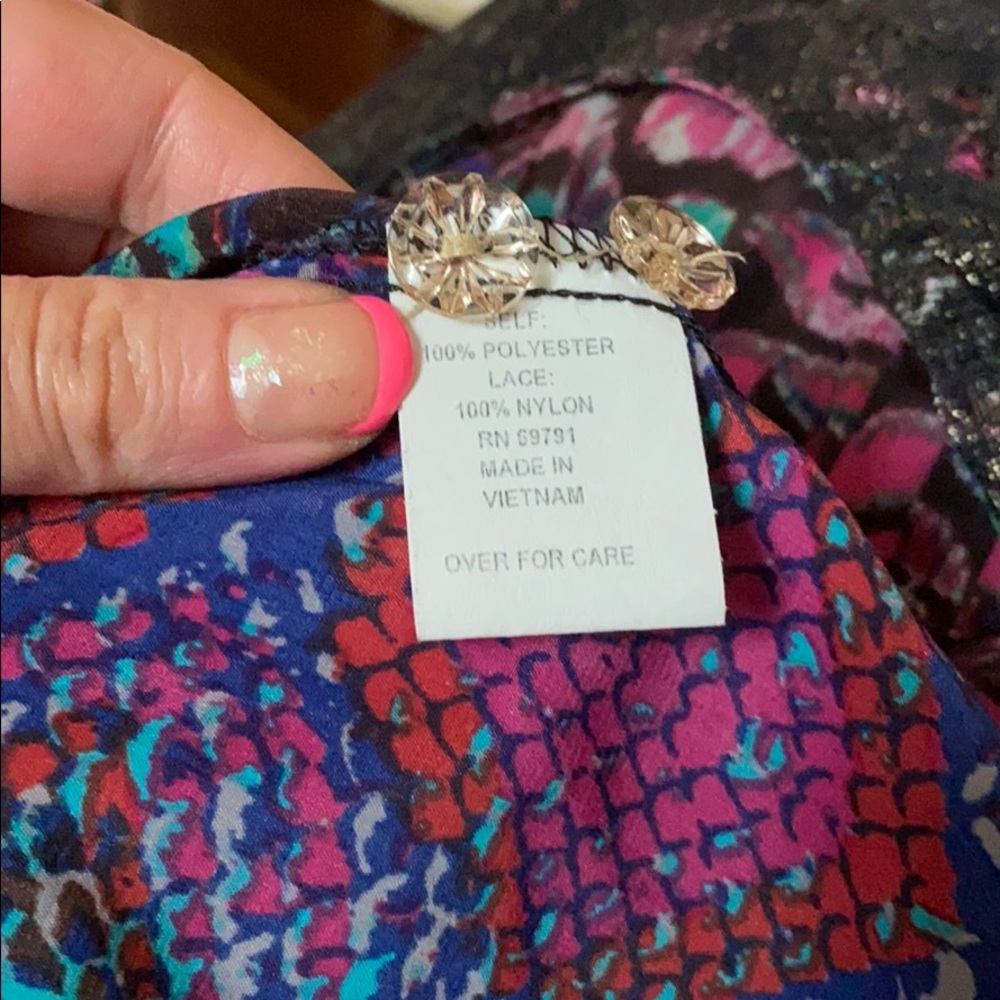 SNAKE PRINT EMBROIDERED & EMBELLISHED BLOUSE TOP - Picture 10 of 10
